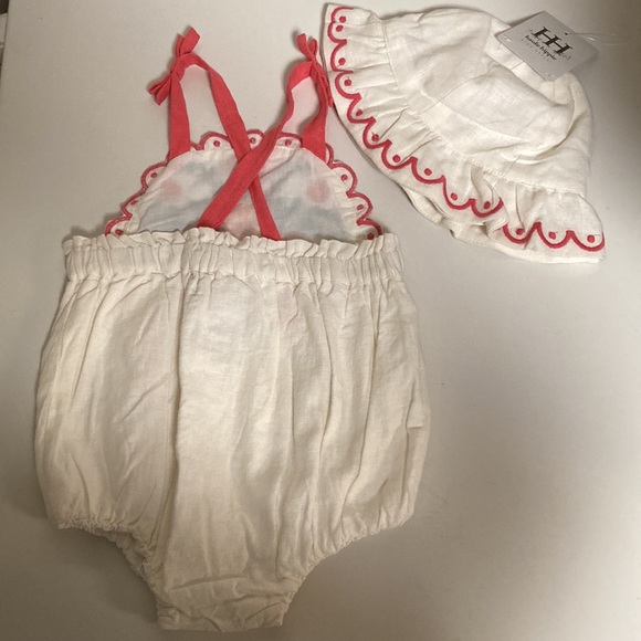Haute Hippie Kids Style Embroidered Romper & Hat - Picture 10 of 11